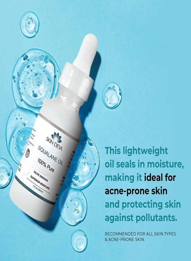 SKIN DEVA 100% Squalane Oil Pure Organic 1 oz Face Oil Plant Light Weight Non Greasy, Moisturizing Beauty Oil Organic Squalane Oil For Face and For All Skin Types including Oily or Dry - Image 2